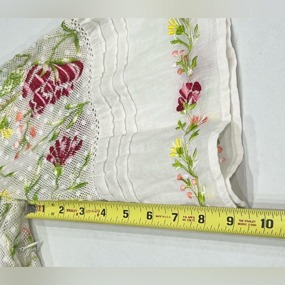 Antik Batik Fanya Boho Floral Embroidered Sheer Maxi Dress XS/36 Cottage Core - Picture 10 of 14